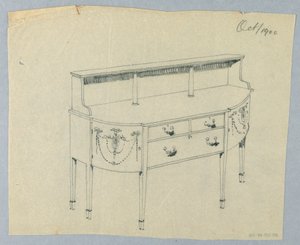 Projekt kredensu z neoklasycznym ornamentem, październik 1900 autorstwa Unbekannt