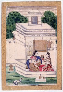 Dhanashree Ragini, album Ragamala, Szkoła Radżastanu, XIX w. autorstwa Unbekannt