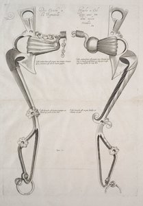 Schemat dla wędzidła konia, 1700s. autorstwa Unbekannt
