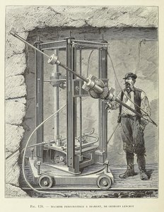 Wiertarka diamentowa zaprojektowana przez Georgesa Leschota, wyd. 1883 grawerowanie, 1883. autorstwa Unbekannt