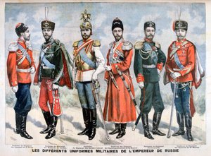 Różne rosyjskie mundury wojskowe cesarza, 1896 autorstwa Unbekannt