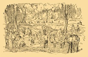 Kopanie i pranie złota w Australii w 1851, c1930. autorstwa Unbekannt
