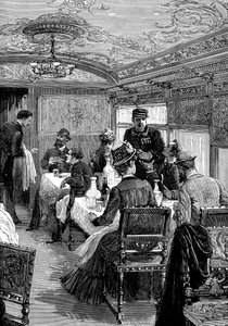 Wagon restauracyjny w Orient Expressie, ok. 1885 r. autorstwa Unbekannt