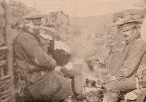 Kolacja w okopach, ok. 1915 1928 autorstwa Unbekannt