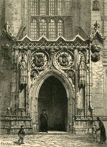 Wejście do kaplicy Kings College, 1898. autorstwa Unbekannt