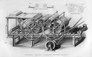 Maszyna drukarska dwucylindrowa, 1866 autorstwa Unbekannt