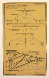 Rysunek, projekt domu masowego zaprojektowanego przez Hectora Guimarda, Framing Construction autorstwa Unbekannt