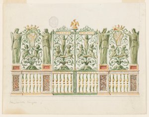 Rysunek, Projekt bramy kaplicy, 1845 autorstwa Unbekannt