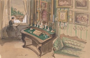 Rysunek wnętrza: Salon, 1857. autorstwa Unbekannt