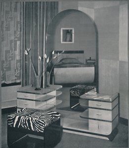 Toaletka i taboret zaprojektowane dla Frankl Galleres, Inc., 1933 autorstwa Unbekannt