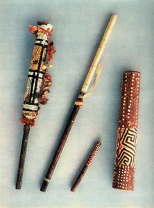 Bębny i instrumenty dęte plemienia Indian Baniva, Wenezuela., 1948 autorstwa Unbekannt
