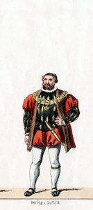 Książę Suffolk, projekt kostiumów do sztuki Szekspira, Henryk VIII, XIX w. autorstwa Unbekannt