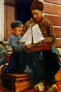 Holenderski ojciec i syn w tradycyjnych strojach, ok. 1928 r. autorstwa Unbekannt