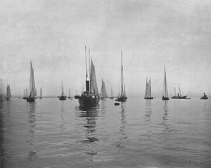Wczesny poranek nad Zatoką Nowojorską, USA, ok. 1900. autorstwa Unbekannt