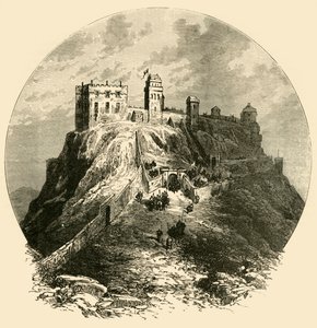 Zamek w Edynburgu, taki jaki był przed oblężeniem w 1573, 1890. autorstwa Unbekannt
