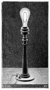 Żarowa kula świetlna Edisons w oprawie lampy stołowej, 1891 autorstwa Unbekannt
