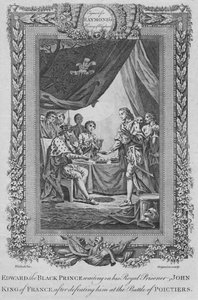 Edward Czarny Książę czekający na swego królewskiego więźnia Jana, króla Francji, ok. 1787 r. autorstwa Unbekannt