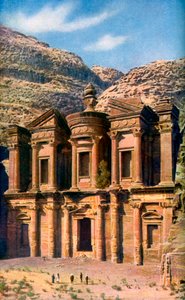 Klasztor El Deir, Petra, Jordania, ok. 1924 r. autorstwa Unbekannt