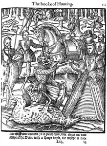 Elżbieta I dokonująca ceremonii oceny jelenia, 1576 autorstwa Unbekannt