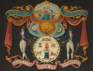 Emblematy dla Royal Crown Lodge nr 22, 181015. autorstwa Unbekannt