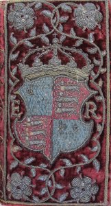 Haftowana aksamitna oprawa na John Udalls Sermons z herbem Elżbiety I, 1596 autorstwa Unbekannt