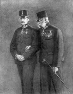 Cesarz Austrii Franciszek Józef I i arcyksiążę Karol Habsburg, 1926 autorstwa Unbekannt
