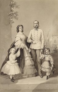 Cesarz Franciszek Józef I z cesarzową Elżbietą i ich dziećmi…, ok. 1860 r. autorstwa Unbekannt