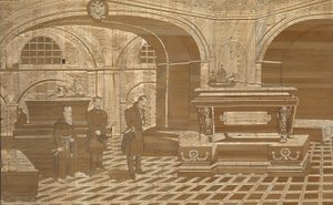 Cesarz Mikołaj I przy trumnie cesarza austriackiego Franciszka I, ok. 1835 autorstwa Unbekannt