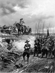 Angielskie wojny domowe: Oliver Cromwell 1599-1658 w bitwie pod Marston Moor, 2 lipca 1644 autorstwa Unbekannt