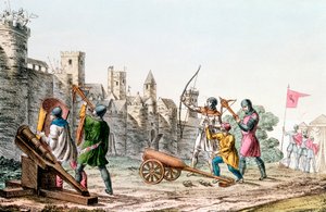 Wojska angielskie atakują francuskie miasto, wojna stuletnia, 1337-1453 c1830 autorstwa Unbekannt