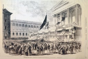 Zaciągnięcie ochotników do Gwardii Narodowej, Place du Pantheon, Paryż, 1870-1871 autorstwa Unbekannt
