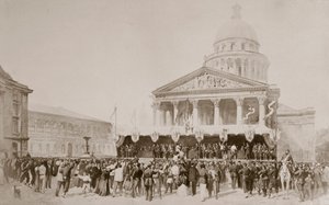 Zaciągnięcie ochotników do Gwardii Narodowej, Place du Pantheon, Paryż, 1870-1871 autorstwa Unbekannt