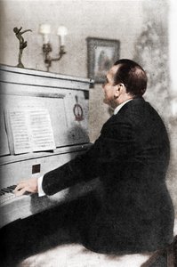 Enrico Caruso – słynny włoski tenor przy fortepianie, ok. 1925 r. autorstwa Unbekannt