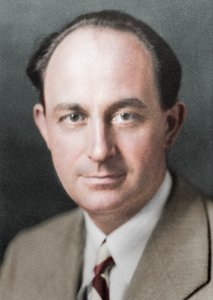 Enrico Fermi, urodzony we Włoszech amerykański fizyk jądrowy, ok. 1938 r. autorstwa Unbekannt