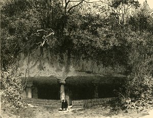 Wejście do jaskini w Elephanta Bombay President, 1890. autorstwa Unbekannt