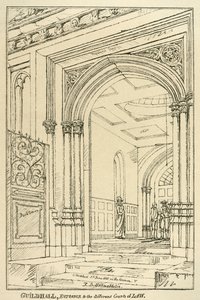 Wejście do różnych sądów, Guildhall, Londyn, czerwiec 1815 1886 autorstwa Unbekannt