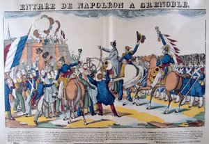 Wejście Napoleona do Grenoble, marzec 1815, XIX wiek autorstwa Unbekannt