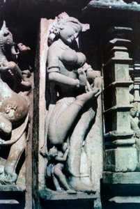 Rzeźba erotyczna, Khajuraho, Indie. c950-1050. XX wiek