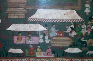 Kupcy europejscy i indyjscy w Delhi, XVII wiek autorstwa Unbekannt