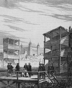 Egzekucja Lorda Derwentwatera na wzgórzu Tower Hill ze starego druku, 24 lutego 1716, ok. 1880 autorstwa Unbekannt