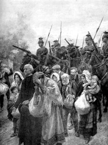 Wypędzanie cywilnych mieszkańców Louvain, Bruksela, 1914 autorstwa Unbekannt