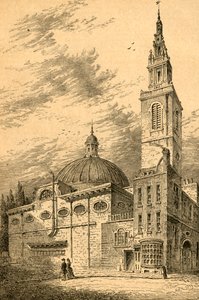 Na zewnątrz St. Stephens, Walbrook, w 1700, 1897. autorstwa Unbekannt