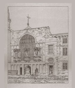 Widok zewnętrzny kaplicy Guildhall, 1815, 1886 autorstwa Unbekannt