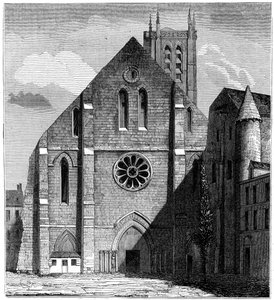 Fasada starożytnego kościoła opactwa Sainte-Geneviève, Paryż, Francja ,1849 autorstwa Unbekannt