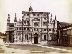 Fasada, kościół Certosa di Pavia Charterhouse w Pawii Lombardia, północne Włochy, 1890 autorstwa Unbekannt