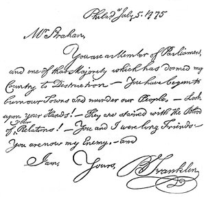 Faksymile listu Benjamina Franklina do pana Strahana, 1775 c1880 autorstwa Unbekannt