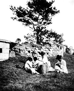 Rodzina na pikniku, Korea, 1900 autorstwa Unbekannt