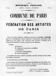 Federation des Artistes, z francuskich plakatów politycznych Komuny Paryskiej, maj 1871 autorstwa Unbekannt