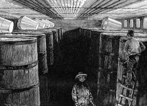 Piwnica fermentacyjna w amerykańskim browarze, 1885 autorstwa Unbekannt