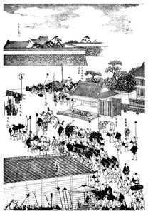 Procesja wodzów feudalnych wchodząca do pałacu szogunów, Japonia, 1904 autorstwa Unbekannt